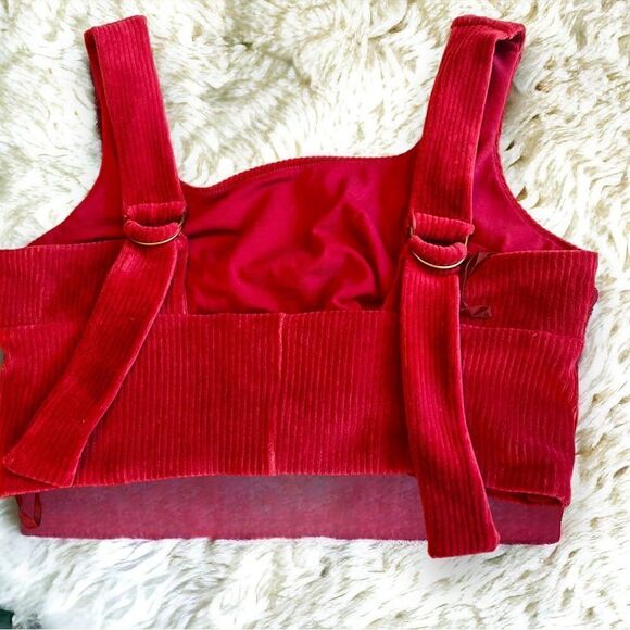 Maeve Buckle Crop Top XL Corduroy Raspberry NWT - Picture 2 of 8